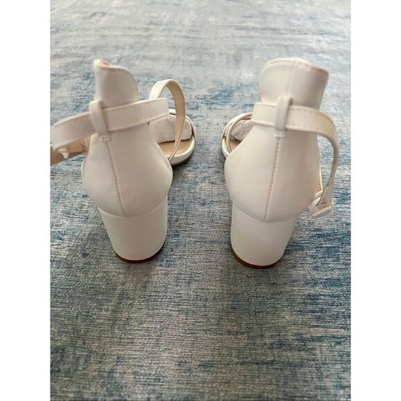 NIB! Ankis White Open Toe Strap Chunky Block High Heel Sandal Size 9 - Picture 4 of 8